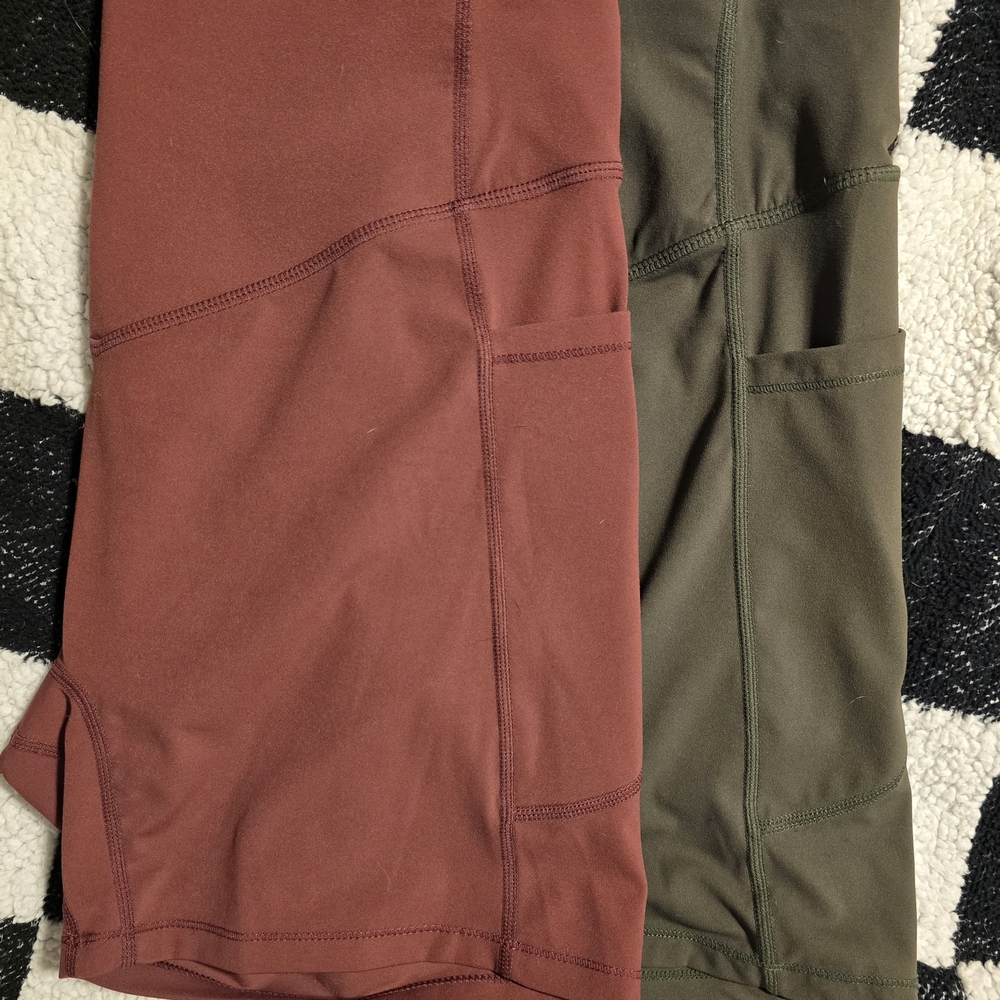 HALARA Women's Athletic Shorts - Rust and Olive